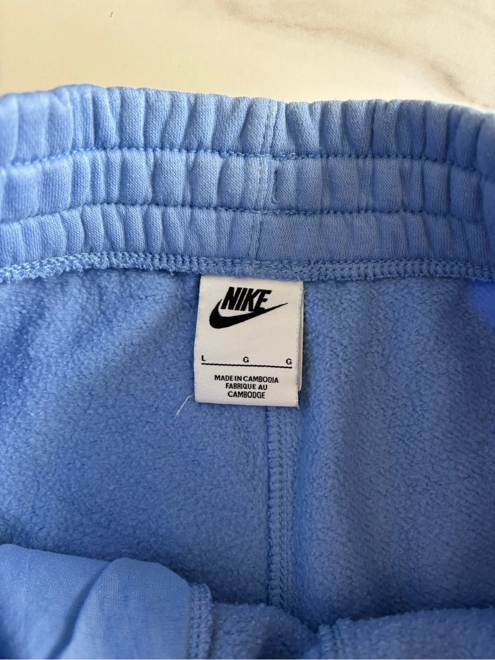 Nike Kids Sky Blue Fleece Joggers with White Swoosh